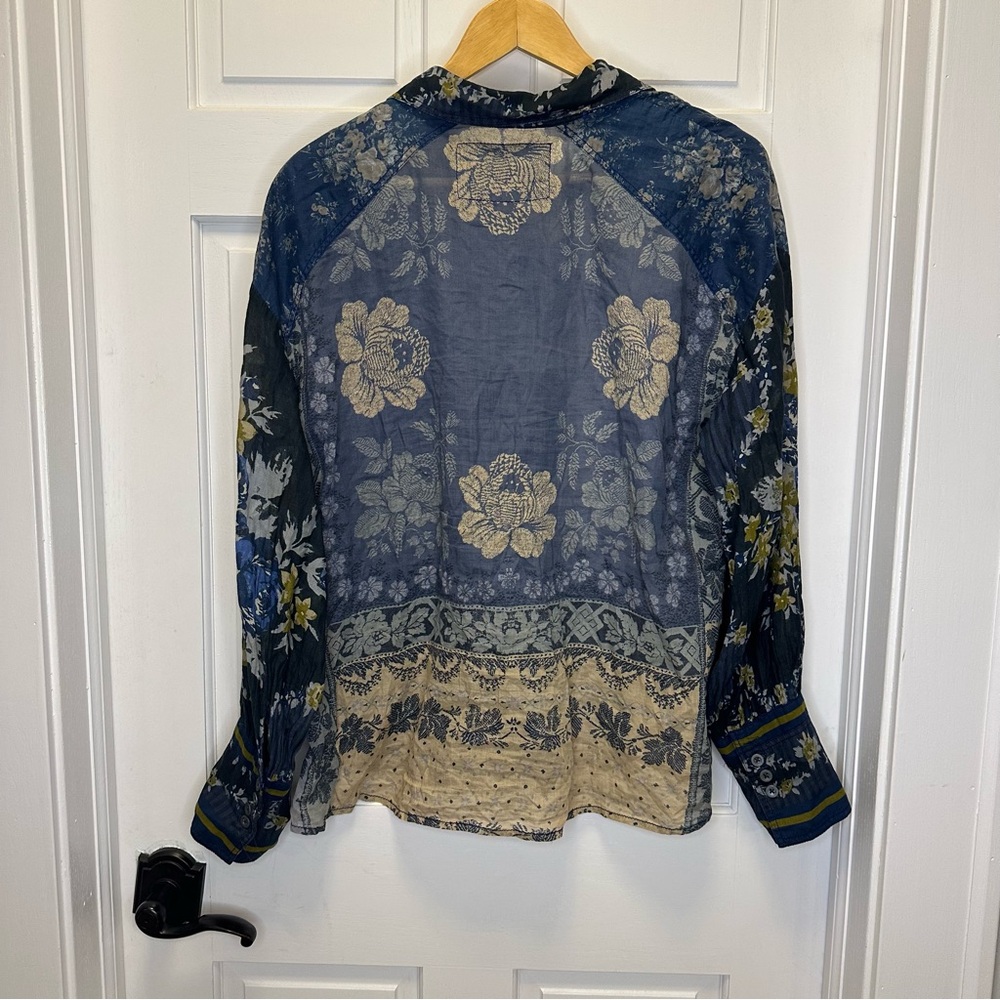 We‎ The Free Women's Patchwork Blouse - Blue and Black - Picture 3 of 7